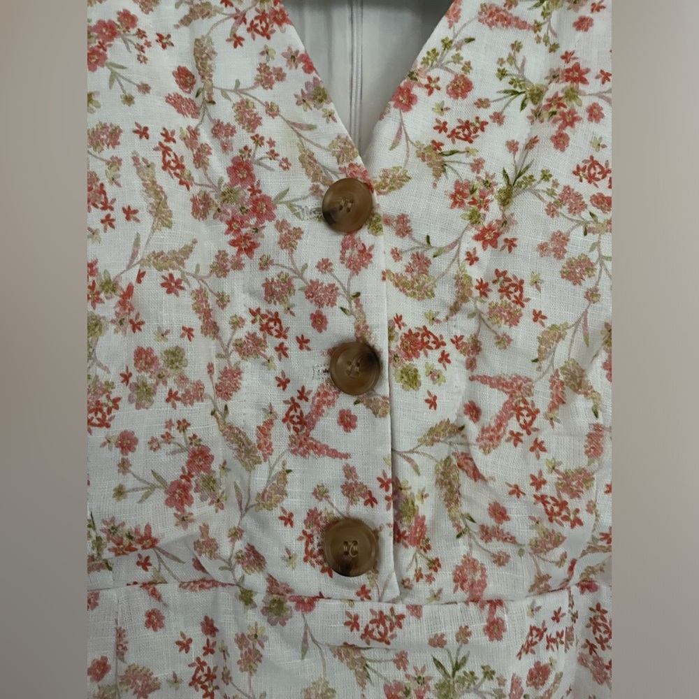 Adelyn Rae 100% Linen Floral Mini Dress - Picture 3 of 6